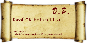 Dovák Priszcilla névjegykártya